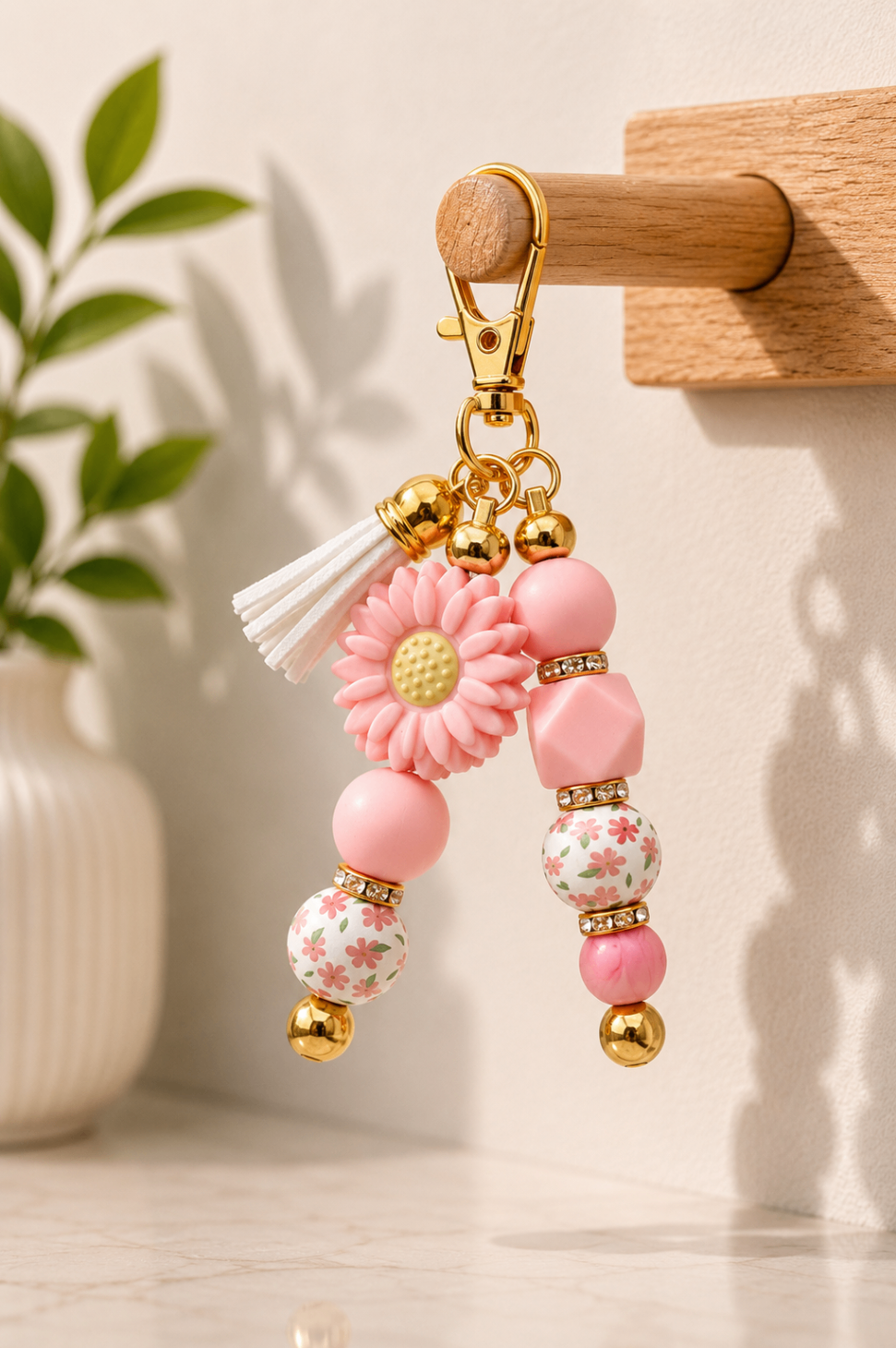 Blush Daisy Garden Bag Charm