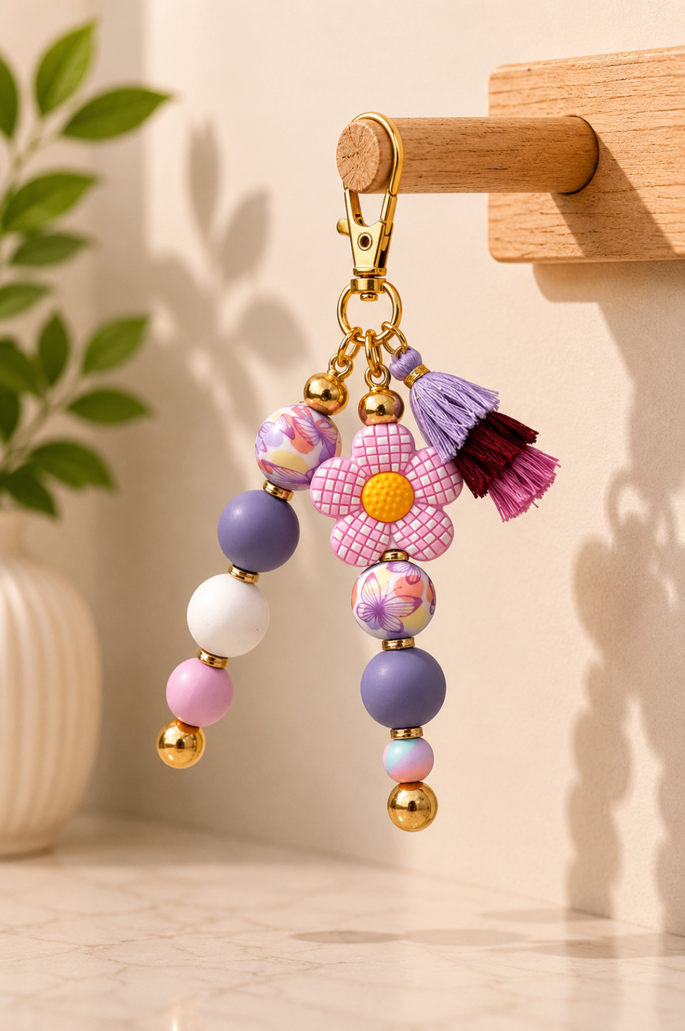 Lavender Butterfly Bloom Bag Charm