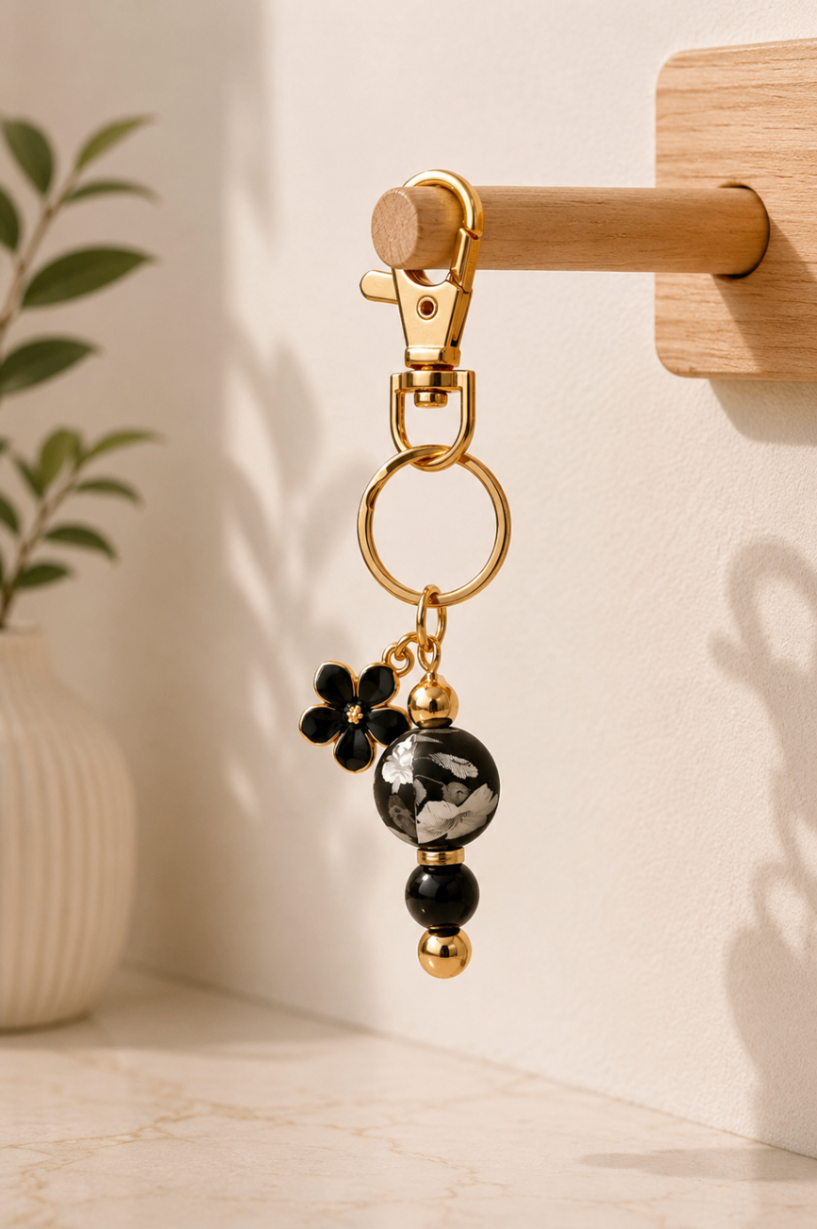 Noir Bloom Bag Charm
