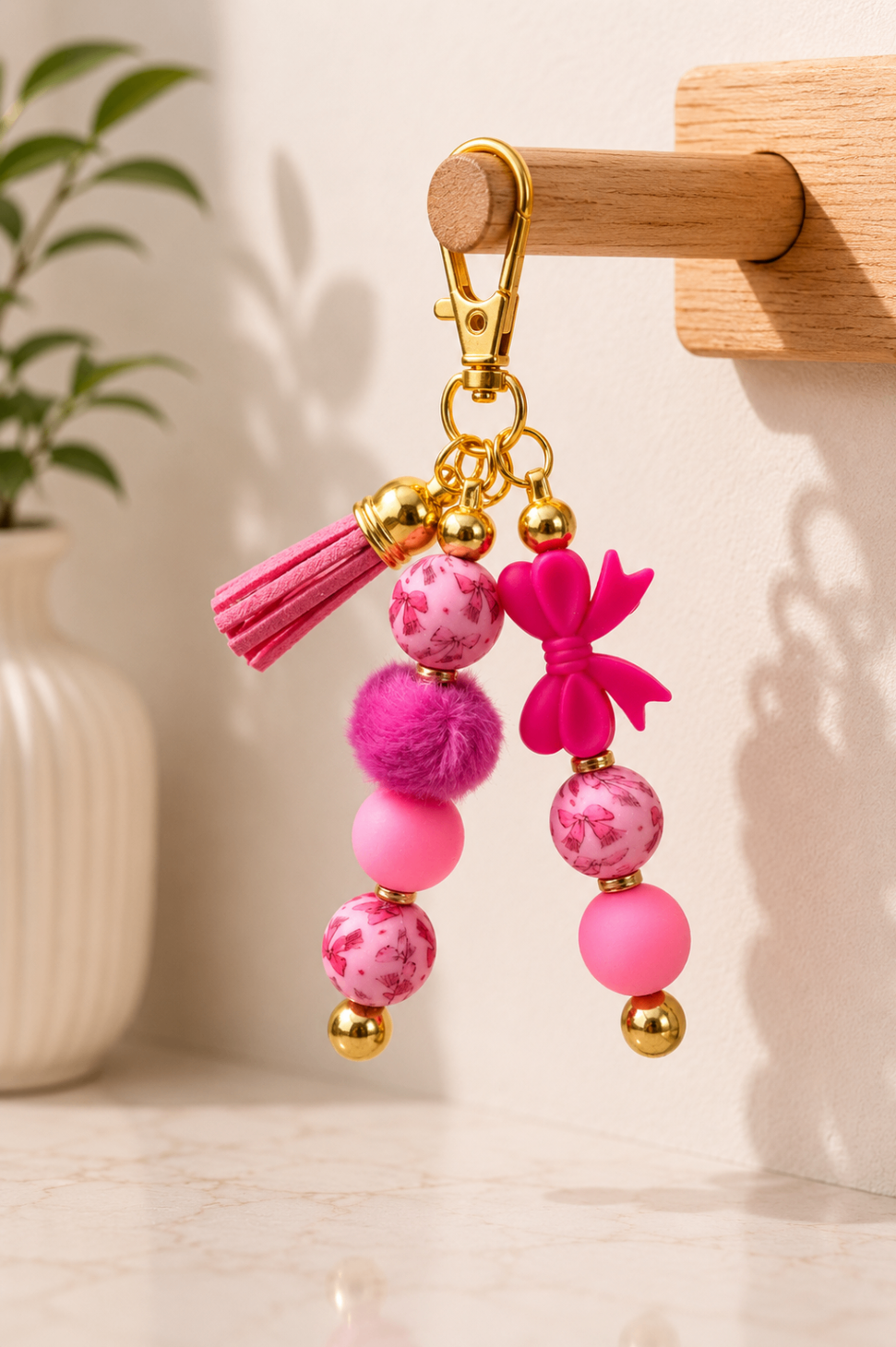 Pink Bow Bliss Bag Charm
