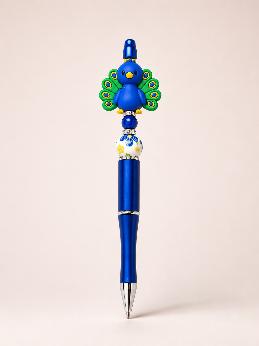 Blue Peacock Charm Pen