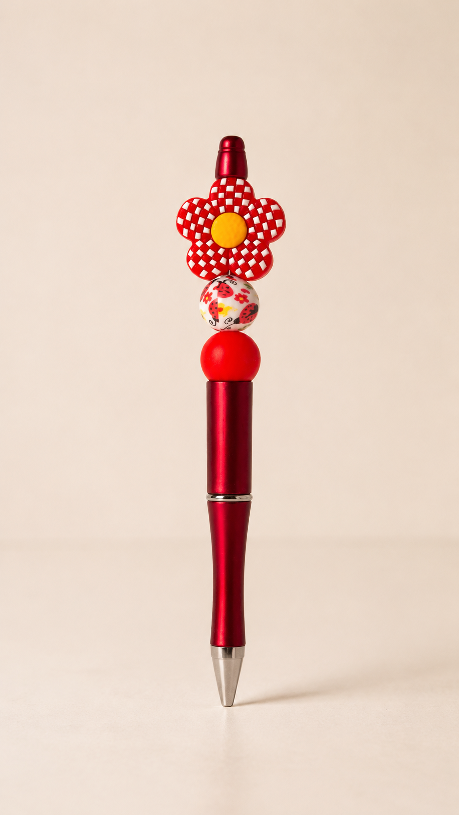 Gingham Flower Pen