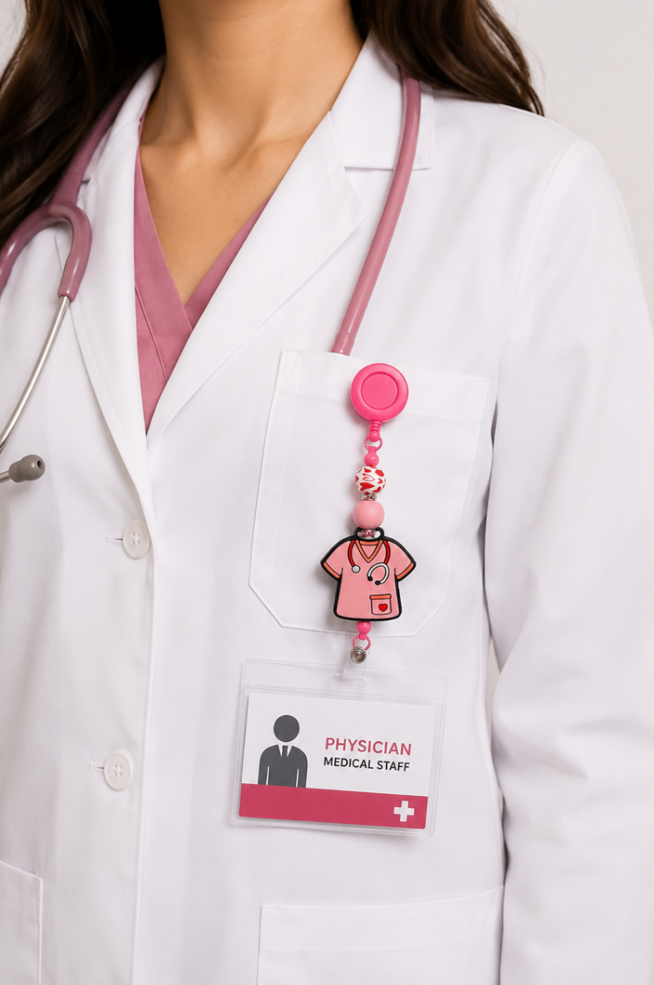 Pink Scrubs Badge Reel