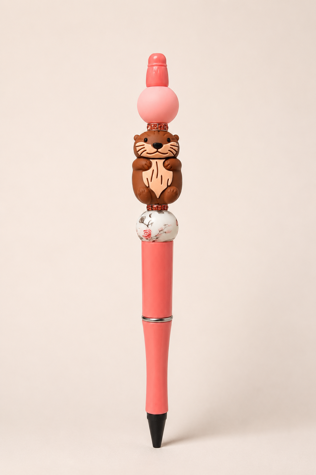 Peach Otter Charm Pen