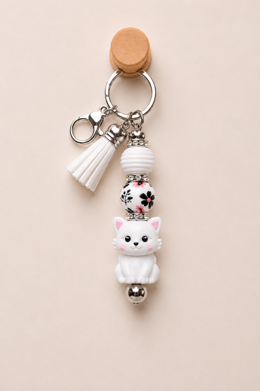 White Kitty Bag Charm